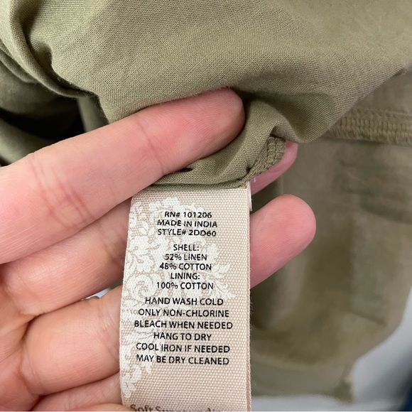 Soft Surroundings Linen Cotton Blend Marcellina Shirtdress Dress Size M 2DD60 - Picture 6 of 9